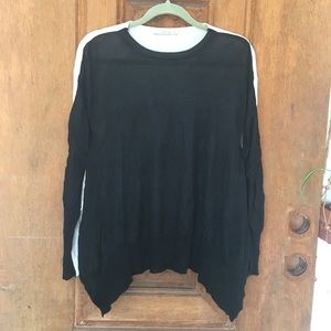 Townsen knit long sleeve sweater top black tan